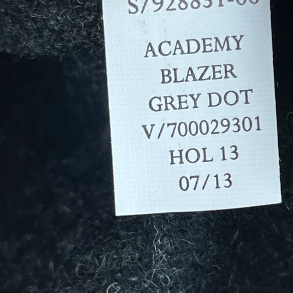 GAP The Academy Blazer Grey Gray Wool Blend Polka Dot Blazer Jacket Preppy Sz 6